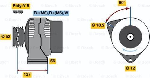 BOSCH 0 123 335 004 - Генератор autosila-amz.com