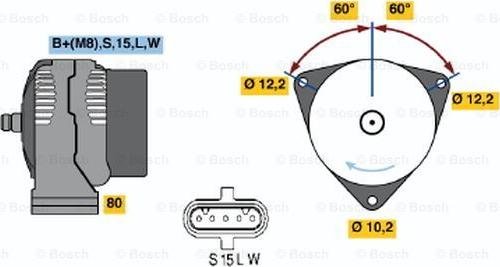 BOSCH 0 123 525 504 - Генератор autosila-amz.com