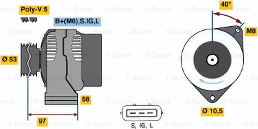 BOSCH 0 123 325 013 - Генератор autosila-amz.com