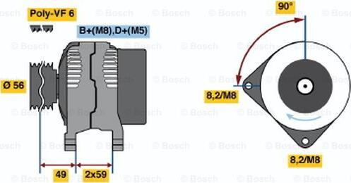 BOSCH 0 986 041 000 - Генератор autosila-amz.com