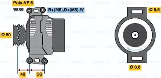 BOSCH 0 123 320 051 - Генератор autosila-amz.com