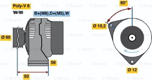 BOSCH 0 123 320 011 - Генератор autosila-amz.com