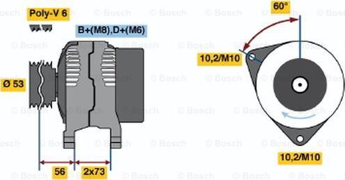 BOSCH 0 123 320 012 - Генератор autosila-amz.com