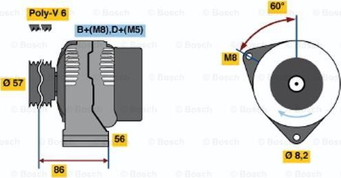 BOSCH 0 123 320 030 - Генератор autosila-amz.com