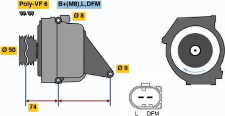 BOSCH 0 122 0AA 0B0 - Генератор autosila-amz.com