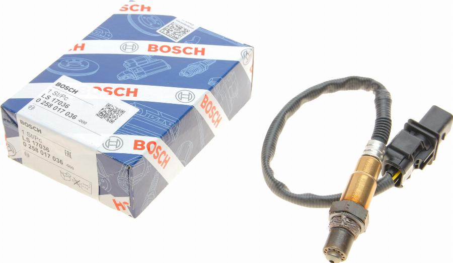 BOSCH 0 258 017 036 - Лямбда-зонд, датчик кислорода autosila-amz.com