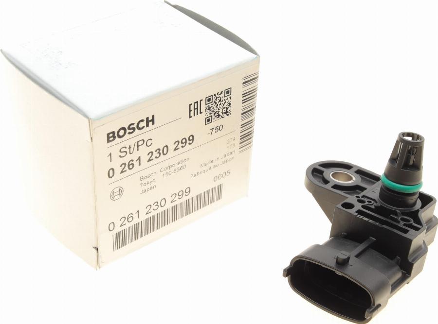 BOSCH 0 261 230 299 - Датчик, давление во впускной трубе autosila-amz.com