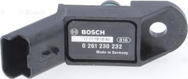 BOSCH 0 261 230 232 - Датчик, давление во впускной трубе autosila-amz.com