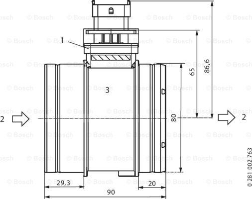 BOSCH 0 281 002 764 - У Датчик масс.расх.возд.УАЗ-3163 c дв. IVECO ОАО У, шт autosila-amz.com