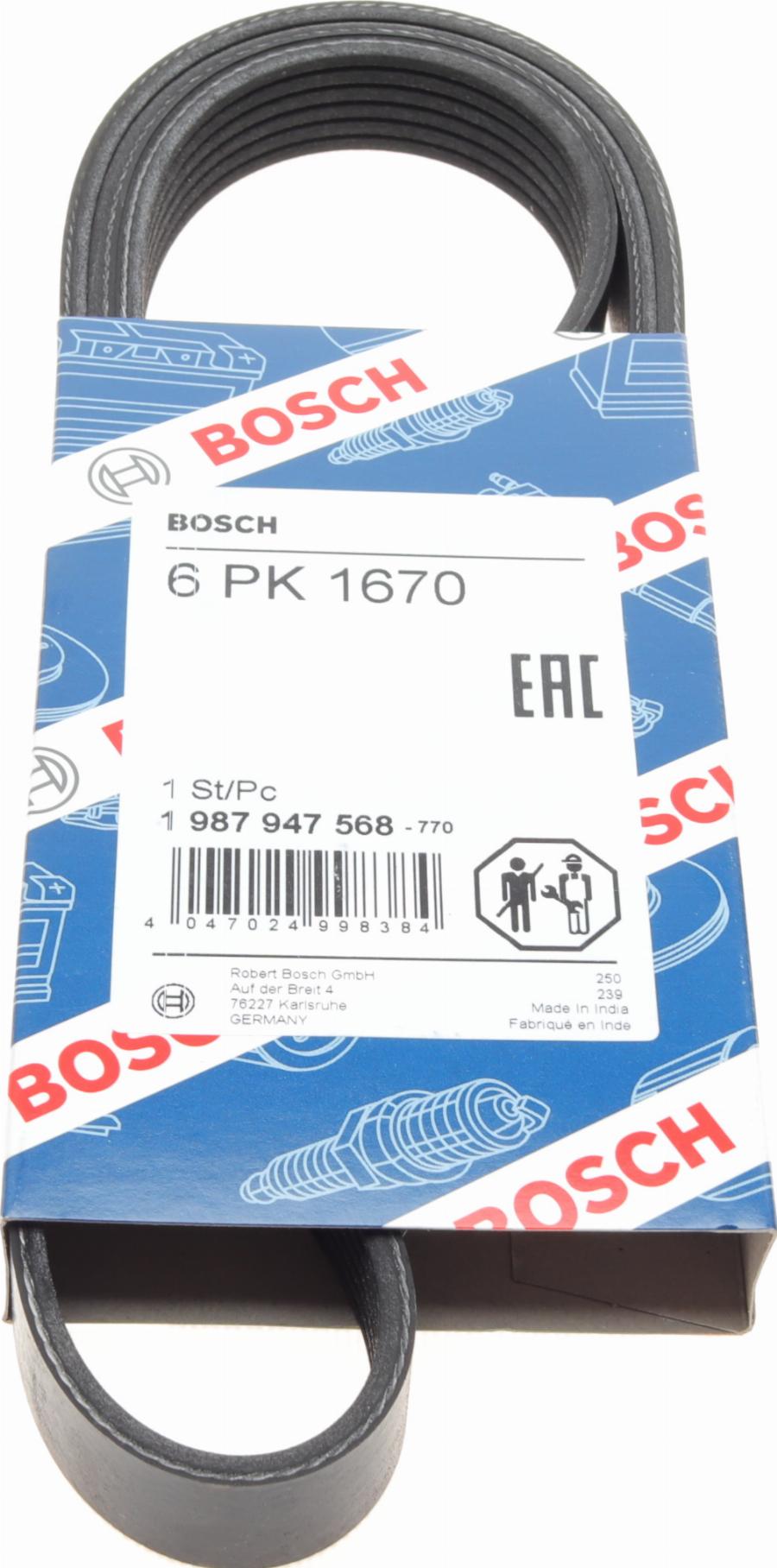 BOSCH 1 987 947 568 - Поликлиновой ремень autosila-amz.com