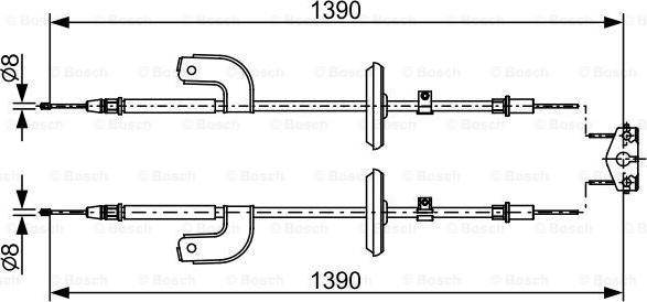 BOSCH 1 987 482 459 - Тросик, cтояночный тормоз autosila-amz.com