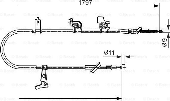 BOSCH 1 987 482 434 - Тросик, cтояночный тормоз autosila-amz.com