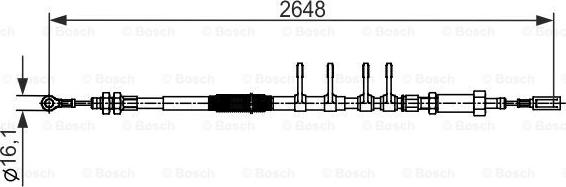 BOSCH 1 987 482 596 - Тросик, cтояночный тормоз autosila-amz.com