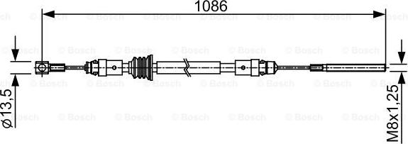 BOSCH 1 987 482 547 - 1 987 482 547, Трос ручного тормоза autosila-amz.com