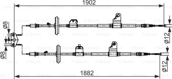 BOSCH 1 987 482 562 - Тросик, cтояночный тормоз autosila-amz.com