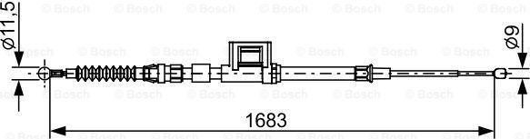 BOSCH 1 987 482 645 - Тросик, cтояночный тормоз autosila-amz.com