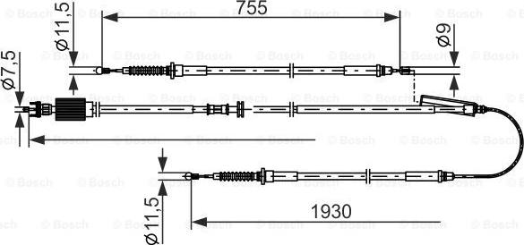 BOSCH 1 987 482 802 - Тросик, cтояночный тормоз autosila-amz.com