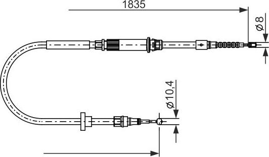 BOSCH 1 987 482 873 - Трос ручного тормоза autosila-amz.com