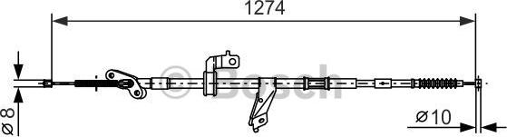 BOSCH 1 987 482 366 - Тросик, cтояночный тормоз autosila-amz.com