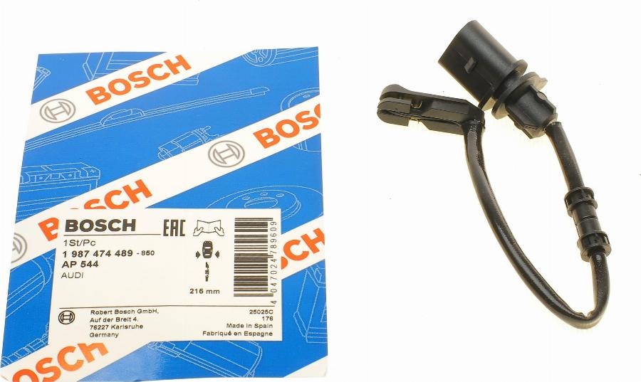 BOSCH 1 987 474 489 - Сигнализатор, износ тормозных колодок autosila-amz.com