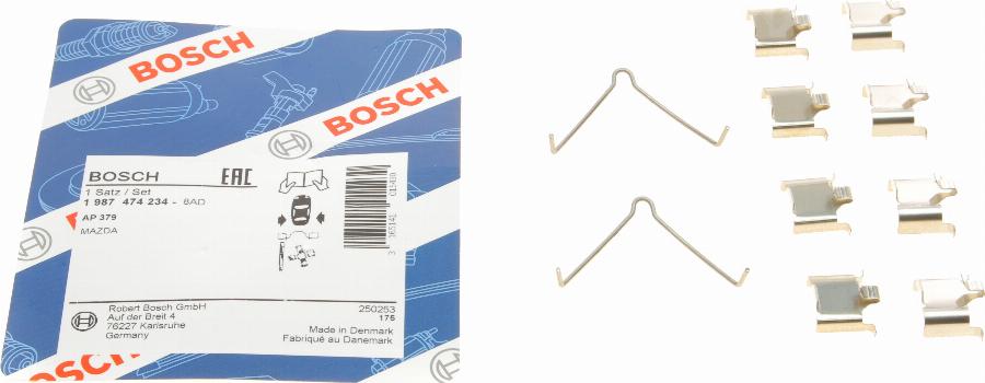 BOSCH 1 987 474 234 - Комплектующие для колодок дискового тормоза autosila-amz.com