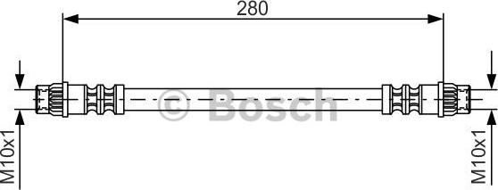 BOSCH 1 987 476 517 - Шланг тормозной RENAULT Duster (10-),Logan (04-) задний левый/правый BOSCH autosila-amz.com