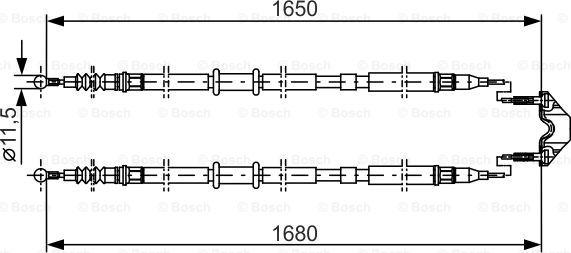 BOSCH 1 987 477 909 - трос ручника задний! L=1665/1647\ Opel Astra 1.2-1.8/2.0T/1.3CDTi/1.7CDTi/1.9CDTi 04> autosila-amz.com