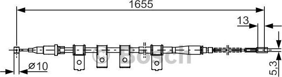 BOSCH 1 987 477 920 - Трос ручного тормоза DAEWOO Lanos /для барабанных тормозов BOSCH 1 987 477 920 autosila-amz.com