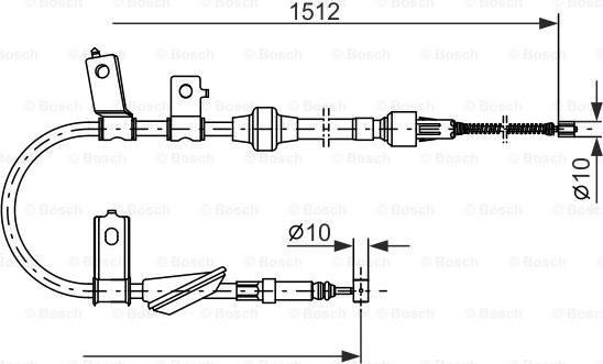 BOSCH 1 987 477 513 - Тросик, cтояночный тормоз autosila-amz.com