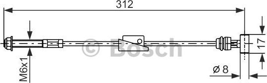 BOSCH 1 987 477 517 - Тросик, cтояночный тормоз autosila-amz.com