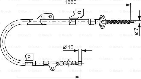 BOSCH 1 987 477 537 - Тросик, cтояночный тормоз autosila-amz.com