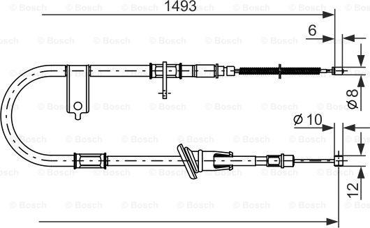 BOSCH 1 987 477 055 - Тросик, cтояночный тормоз autosila-amz.com