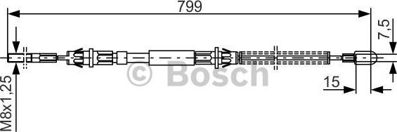 BOSCH 1 987 477 761 - Тросик, cтояночный тормоз autosila-amz.com