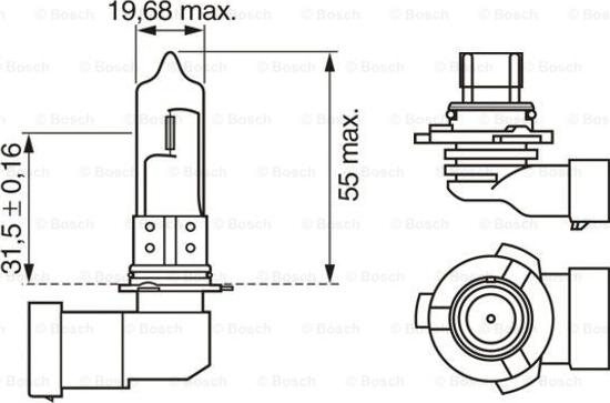 BOSCH 1 987 302 152 - Лампа галогеновая головного света HB3 P20d Pure light 12V 60W Картон 1шт autosila-amz.com