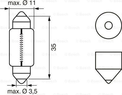 BOSCH 1 987 302 228 - Лампа 12V C10W 10W SV8,5-8 BOSCH 1 шт. картон 1 987 302 228 autosila-amz.com