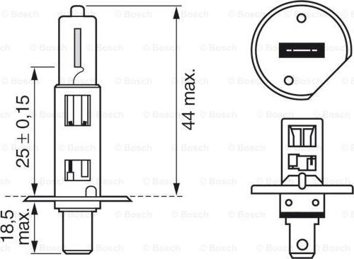 BOSCH 1 987 301 005 - Лампа галогеновая головного света H1 P14.5s 3200K Pure light 12V 55W Блистер 1шт autosila-amz.com