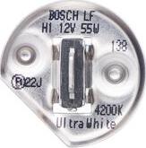 BOSCH 1 987 301 088 - Лампа 12V H1 55W P14.5s блистер (1шт.) Ultra White BOSCH 1987301088 autosila-amz.com