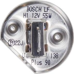 BOSCH 1 987 301 076 - Лампа галогенная блистер 1шт H1 12V 55W P14.5s Plus 90 (увеличенная светоотдача на 90%) autosila-amz.com