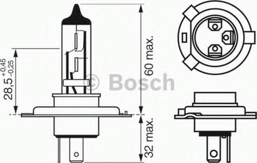 BOSCH 1987302043 - Лампа накаливания, фара дальнего света autosila-amz.com