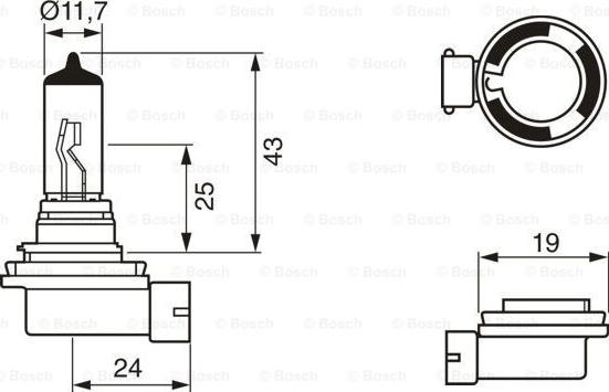 BOSCH 1 987 302 806 - Лампа галогеновая головного света H11 PGJ19-2 ECO 12V 55W картон 1шт autosila-amz.com