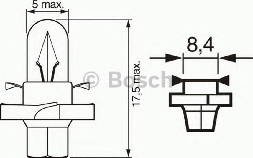 BOSCH 1987302242 - Лампа накаливания, освещение щитка приборов autosila-amz.com