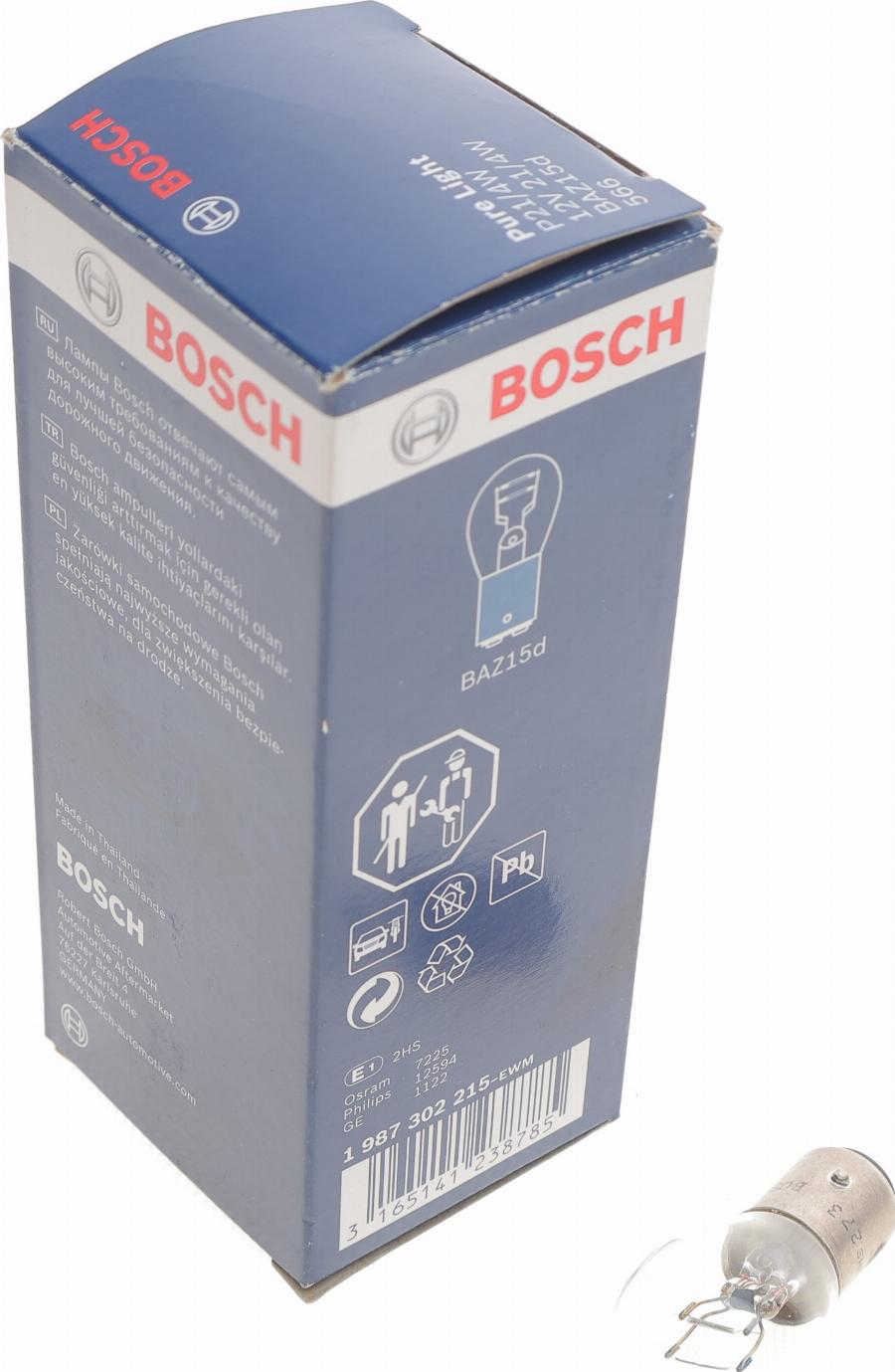 BOSCH 1 987 302 215 - Лампа накаливания, фонарь сигнала тормоза autosila-amz.com