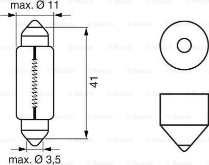 BOSCH 1 987 302 225 - Лампа накаливания C5W SV8.5-8 12V 5W PURE LIGHT autosila-amz.com