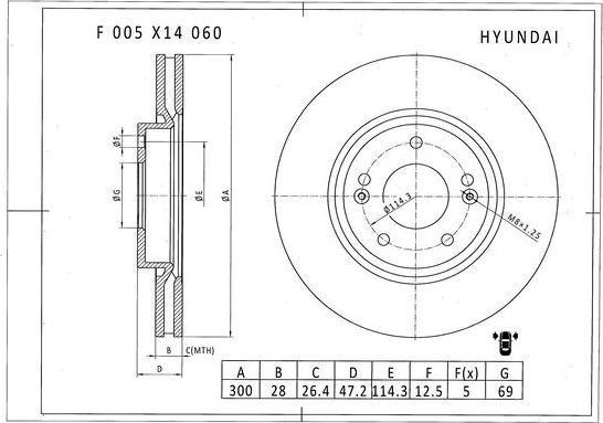 BOSCH F 005 X14 060 - Тормозной диск autosila-amz.com