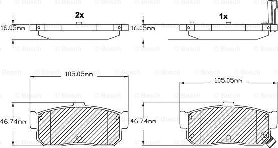 BOSCH F 03B 150 019 - Тормозные колодки, дисковые, комплект autosila-amz.com