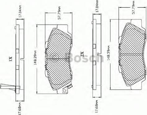 BOSCH F 03B 150 016 - Тормозные колодки, дисковые, комплект autosila-amz.com