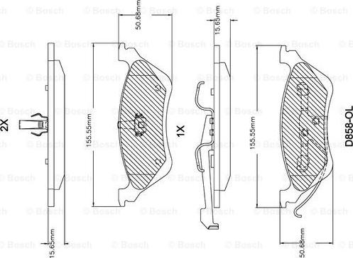 BOSCH F 03B 150 303 - Тормозные колодки, дисковые, комплект autosila-amz.com