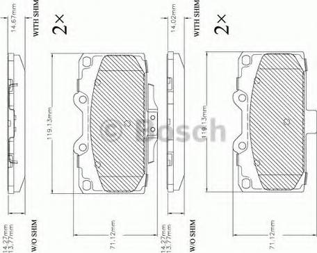 BOSCH F 03B 150 384 - Тормозные колодки, дисковые, комплект autosila-amz.com