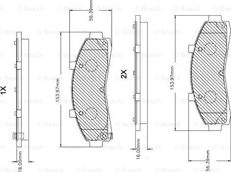 BOSCH F 03B 150 255 - Тормозные колодки, дисковые, комплект autosila-amz.com