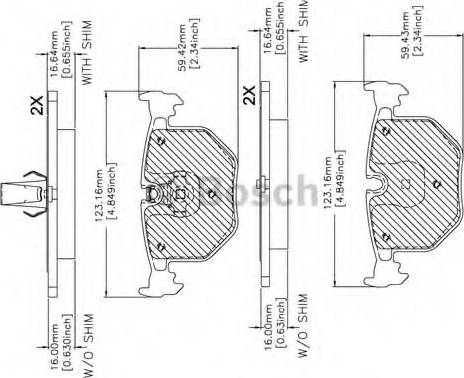 BOSCH F 03B 150 262 - Тормозные колодки, дисковые, комплект autosila-amz.com